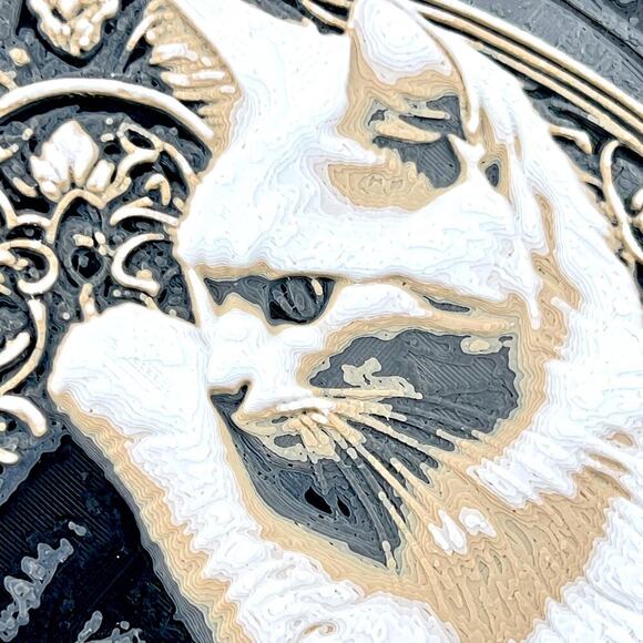 Ying Yang Cats Art Print, Black and White Cat Decor, Feline Mandala Art - Picture 4 of 9